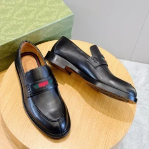 GC Men's Loafer With Web In Black Leather - RG05