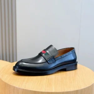 GC Men's Loafer With Web In Black Leather - RG05