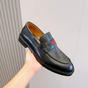 GC Men's Loafer With Web In Black Leather - RG05
