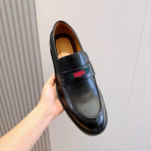 GC Men's Loafer With Web In Black Leather - RG05