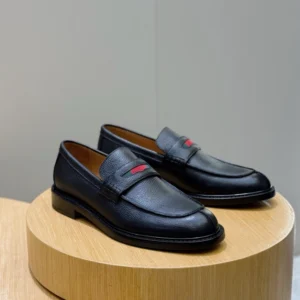 GC Men's Loafer with Web In Black Leather - RG04