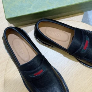 GC Men's Loafer with Web In Black Leather - RG04