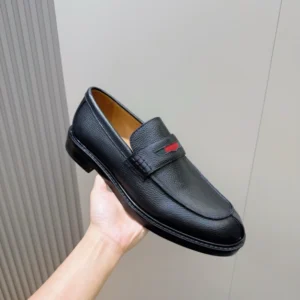 GC Men's Loafer with Web In Black Leather - RG04