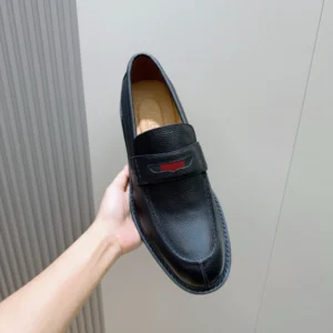 GC Men's Loafer with Web In Black Leather - RG04