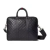 Gucci Emblem Large Briefcase In Black GG Leather - GB044