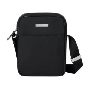 Gucci Tag Small Crossbody Bag In Black Nylon - GB040