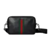 Gucci Web Trademark Small Crossbody Bag In Black Leather - GB046