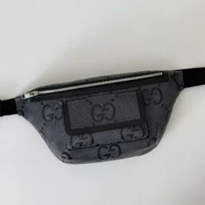 Gucci Logo Pattern Pocket Belt Bag in Grey - GB053