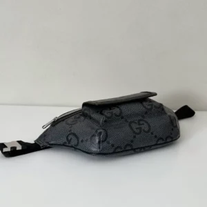 Gucci Logo Pattern Pocket Belt Bag in Grey - GB053