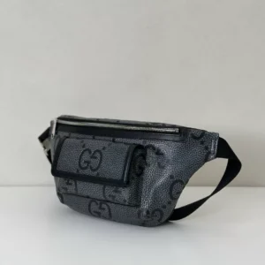 Gucci Logo Pattern Pocket Belt Bag in Grey - GB053