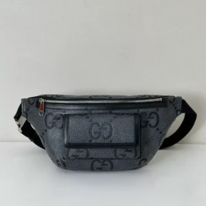 Gucci Logo Pattern Pocket Belt Bag in Grey - GB053