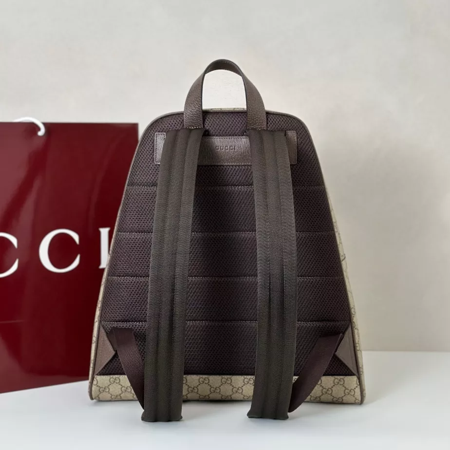 Gucci Ophidia Medium Backpack In Beige And Dark Brown GG Fabric
