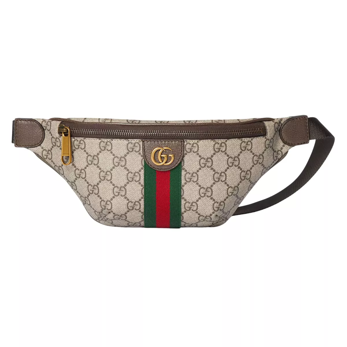 Gucci Ophidia Small Belt Bag In Beige And Dark Brown Fabric - GB054