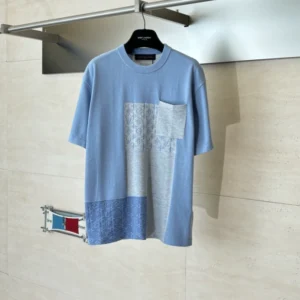 Louis Vuitton Knitted Patchwork Denim Short-Sleeved Crewneck - LRT166