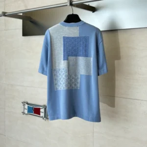 Louis Vuitton Knitted Patchwork Denim Short-Sleeved Crewneck - LRT166