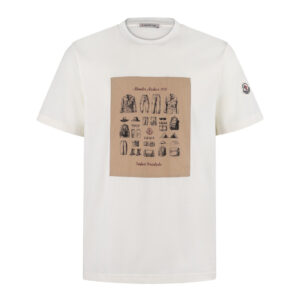 Moncler White Safari Wardrobe Print Cotton T-Shirt - MRT01