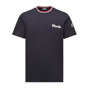 Moncler Logo Cotton T-shirt in Blue - MRT04
