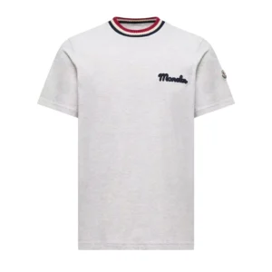 Moncler Logo Cotton T-shirt in Gray