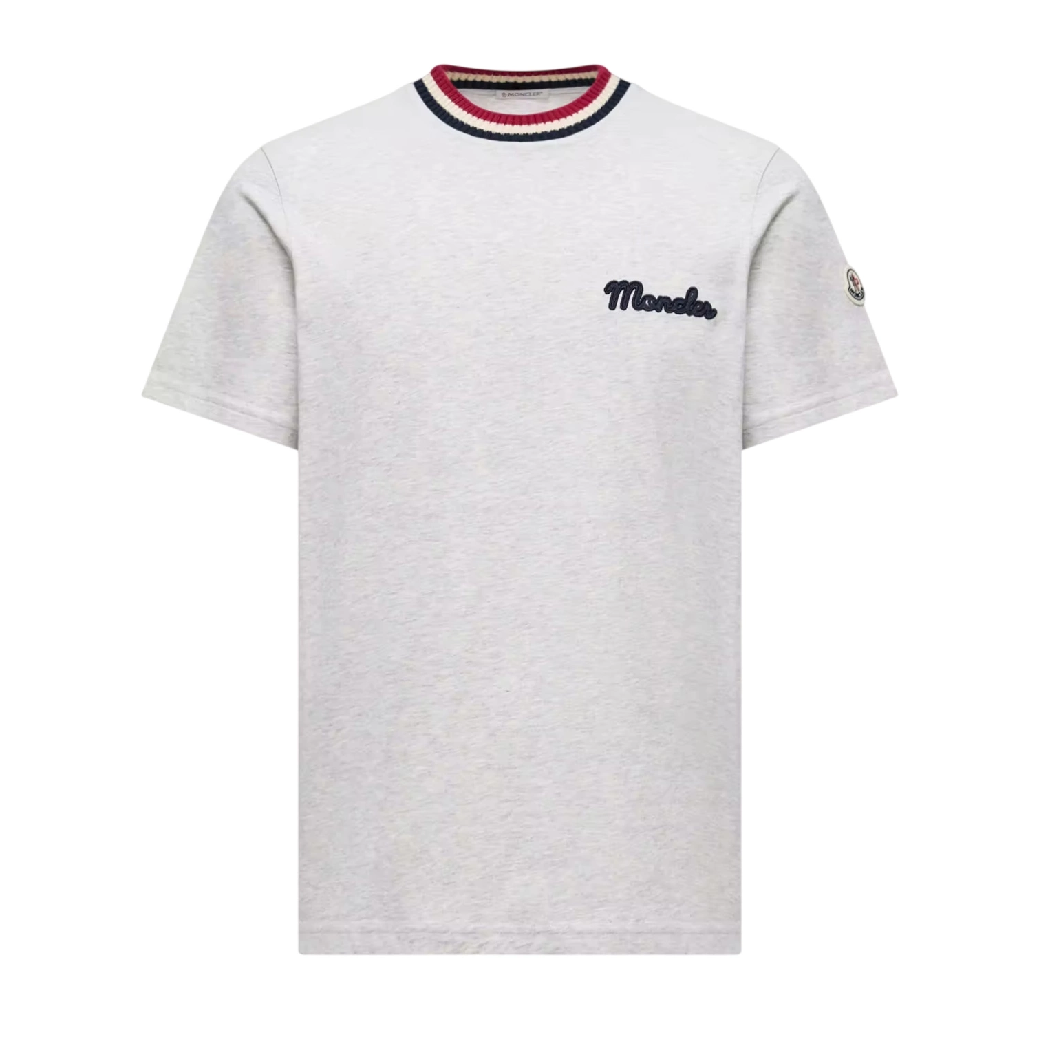 Moncler Logo Cotton T-shirt in Gray