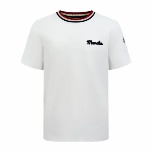 Moncler Logo Cotton T-shirt in White - MRT09