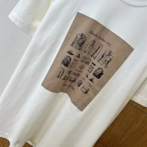 Moncler White Safari Wardrobe Print Cotton T-Shirt - MRT01