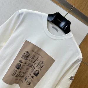 Moncler White Safari Wardrobe Print Cotton T-Shirt - MRT01
